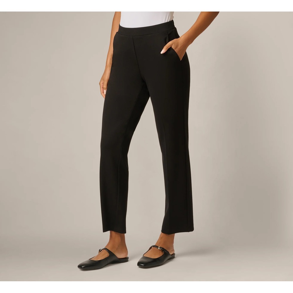 Adrianna Papell Dress Pants Womens 4 Black Straight Leg Stretch Office Wear